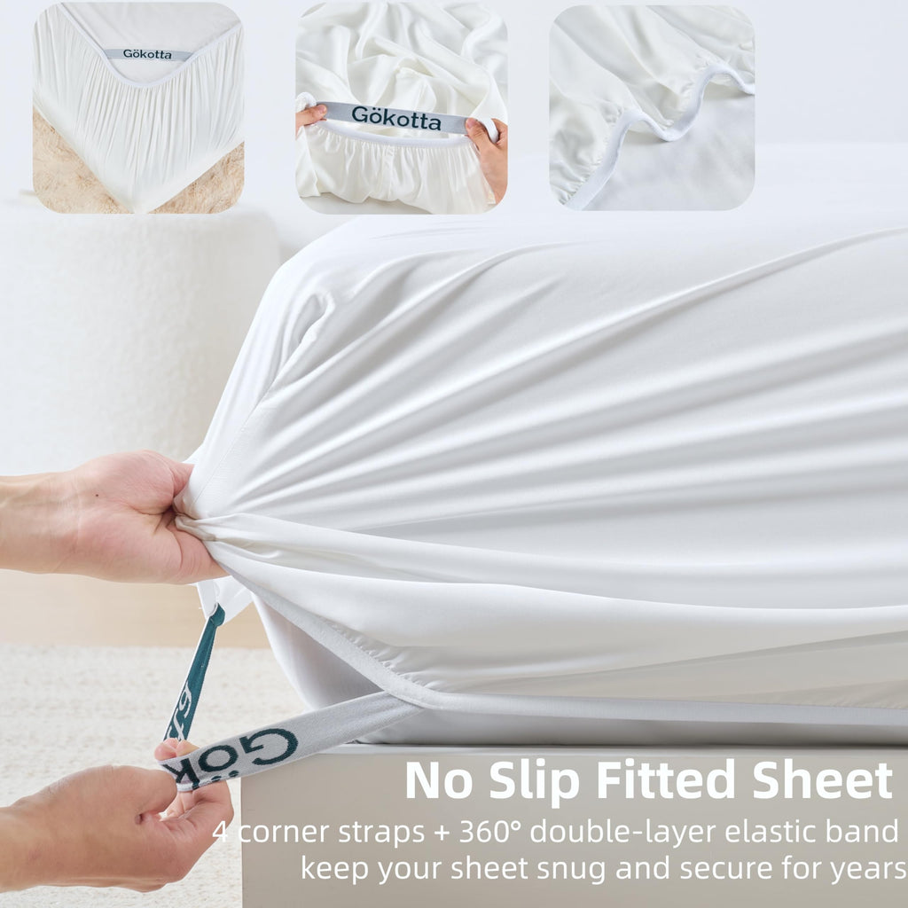 California King Bamboo Rayon Fitted Sheet with 2 Pillowcases, Soft