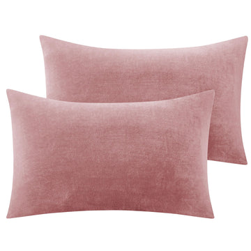 Flannel Pillowcases Standard Set of 2, Dusty Pink, 20x26 Inches