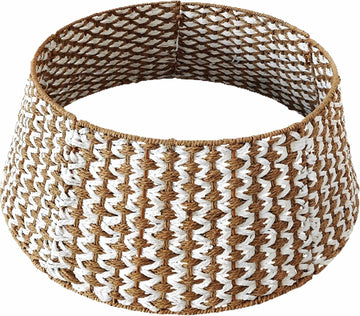 27'' Christmas Tree Collar Handmade Xmas Tree Basket Base Cover Woven Rustic Farmhouse Tree Collars Holiday Tree Ring