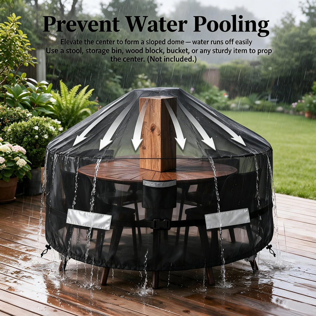 Round Patio Furniture Cover, 96"Dia x 28" H, Waterproof