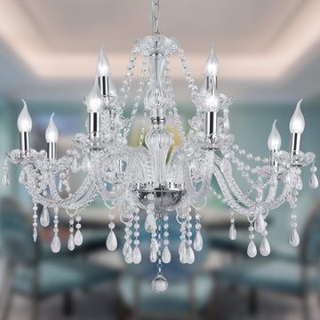 Crystal Candle Chandeliers Lighting Modern 15 Lights PendantCeiling Fixture Lamp for Dining Living Room Bedroom Hallway Entry Elegant Decoration (15 bulbs) A110-B092HWDNK2