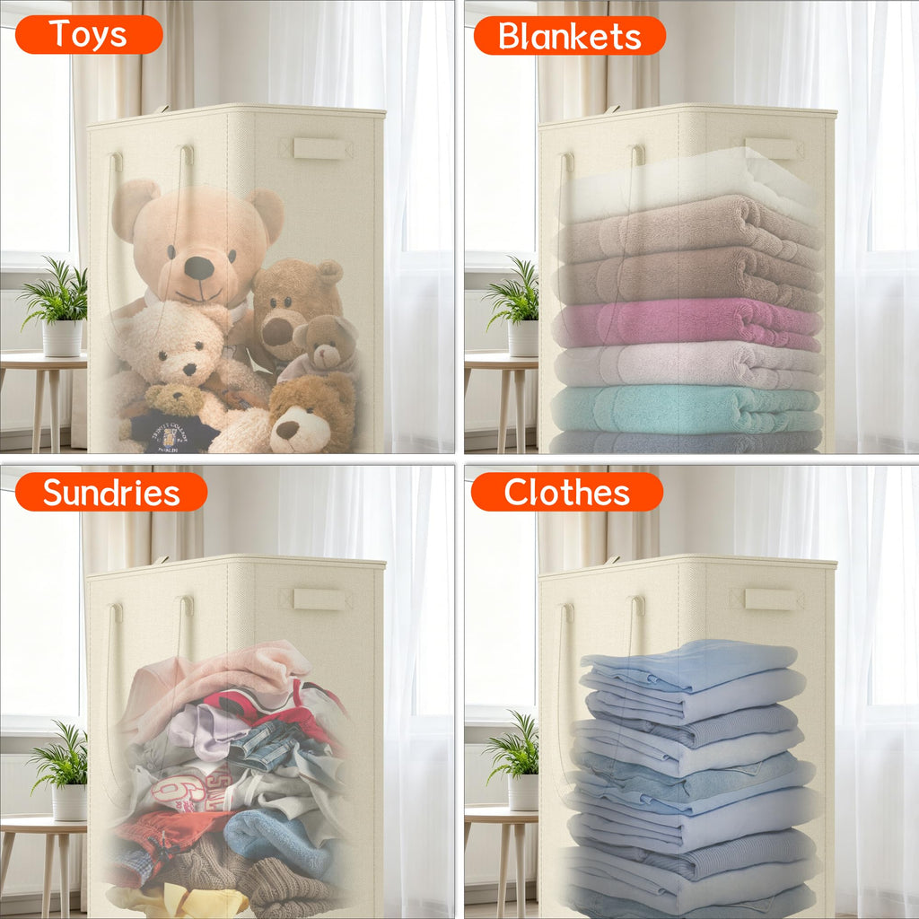 Slim Laundry Hamper with Wheels,15 Gal (55L) Rolling Laundry Basket with lid and wheels Clothes Hamper Foldable Tall
