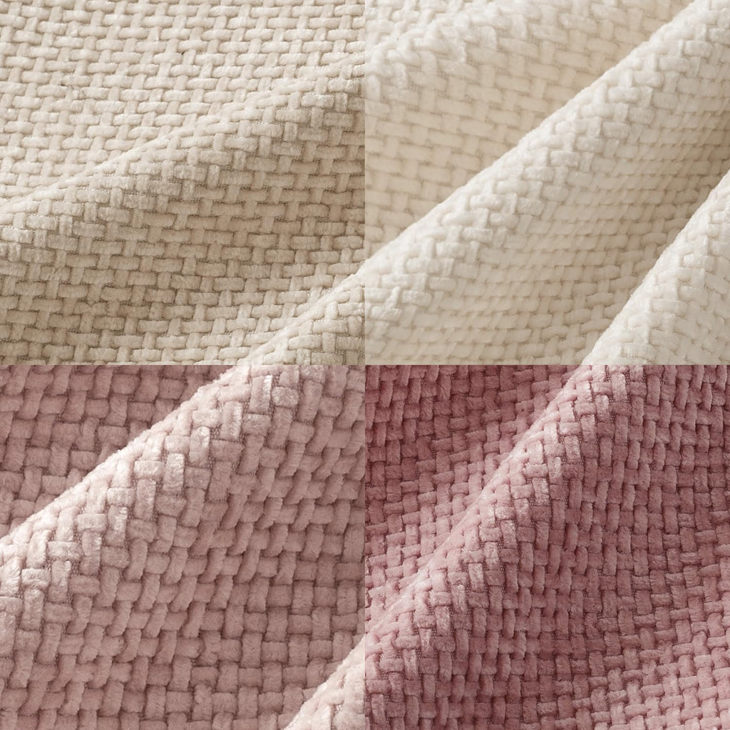 Soft Decorative Chenille Pillow Covers Light Pink 20x20 Pack of 4