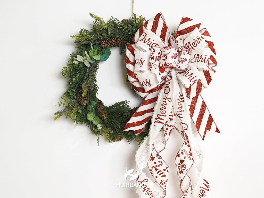 Red Christmas Tree Topper Bow 13 inch x 45 inch