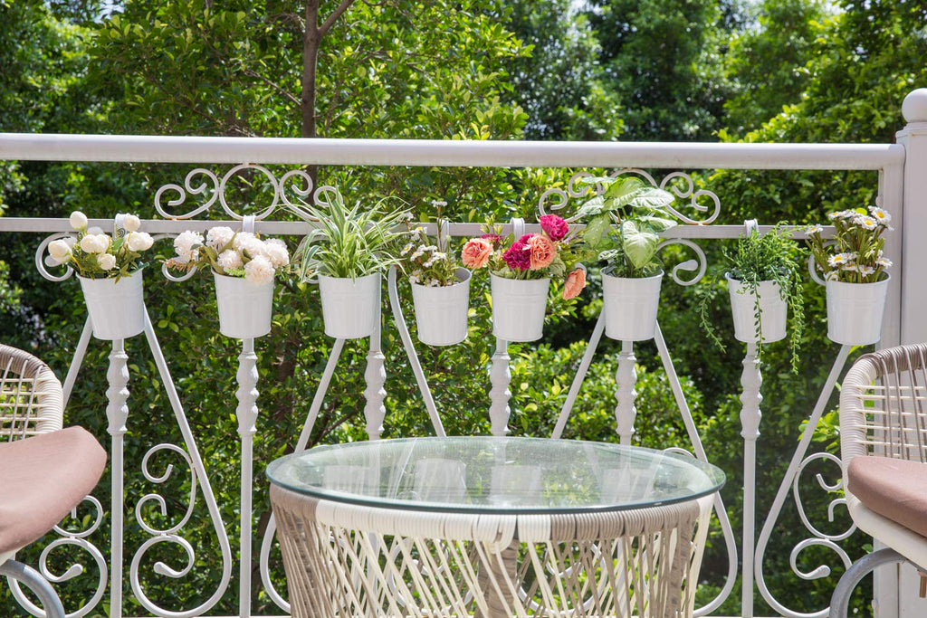 5 Inches Small Metal Hanging Flower Pots 10 Pcs Railing Planter Box