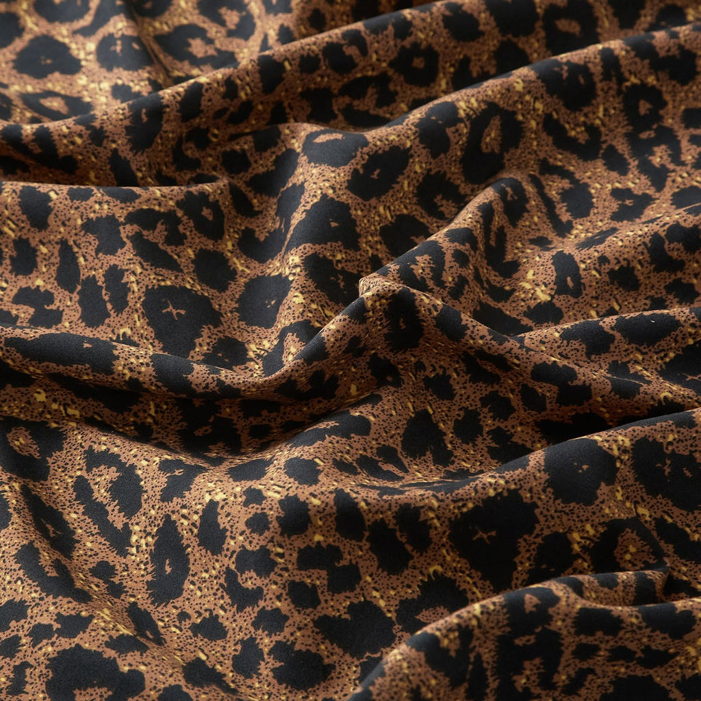 100% Soft Microfiber Leopard Pattern Fitted Sheet Bed Sheet 15" Deep Pocket Full Size-1 Fitted Sheet