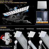 Shower Head with Hose, High Pressure Stainless Steel Rain Shower and 3 Settings Handheld Spray Combo with Push Button