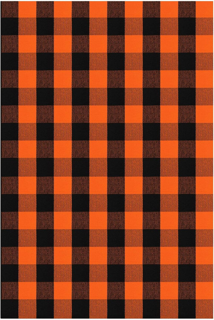 Buffalo Plaid Rug Woven Holloween Orange and Black Rug