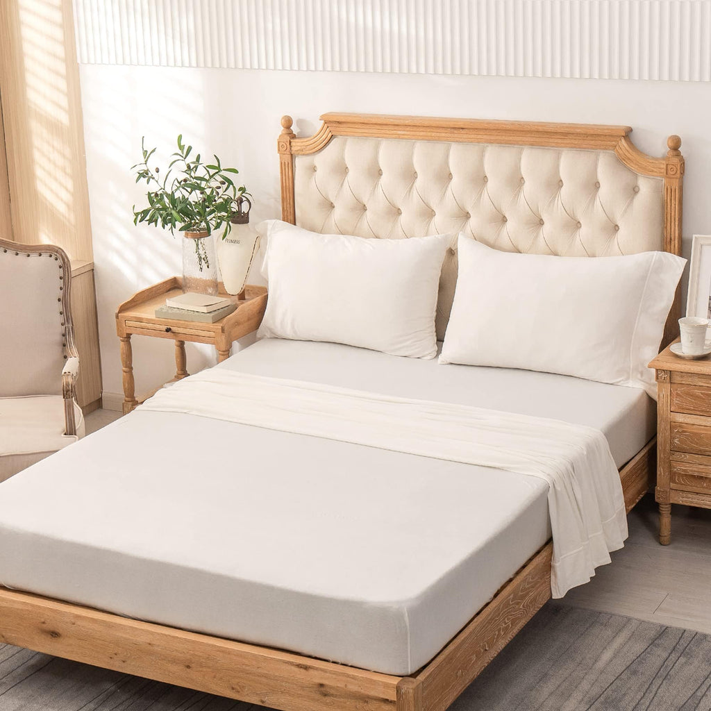 ERA Jersey Knit Sheet Set Solid Off White California King