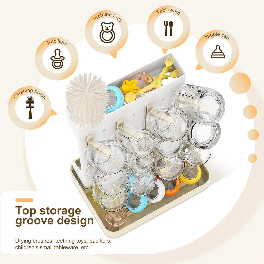 Vertical Baby Bottle Drying Rack, Space-Saving Countertop Storage Stand, BPA-Free Organizer for Baby Bottles and