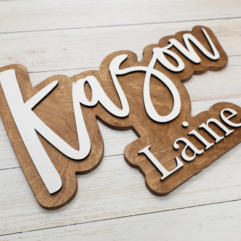 Nursery Name Sign, Wooden Name Sign, Name Plate for Wall, Custom Wooden Sign, Baby Name Announcement Sign, (James