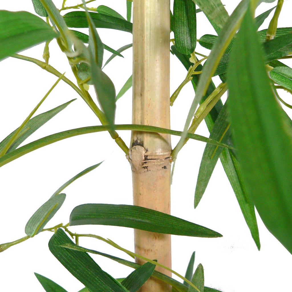 Artificial 96" Tall Silk Bamboo Tree Screen with Wood Planter