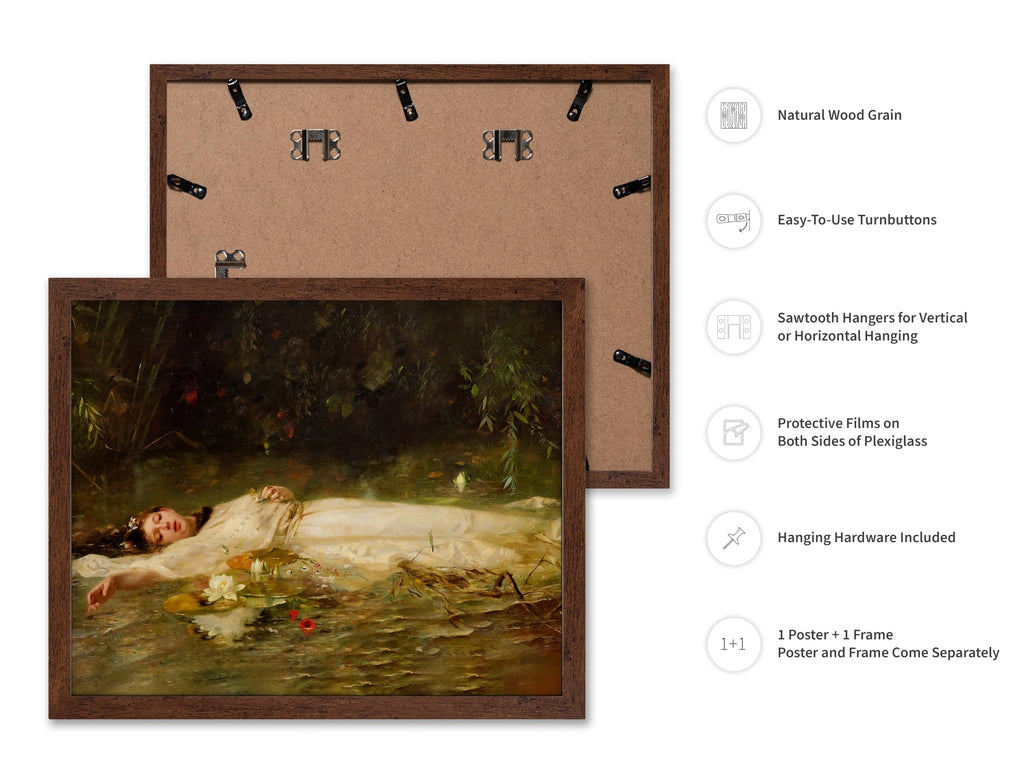 Art Friedrich Wilhelm Theodor Heyser Print - Vintage Ophelia Poster - Fine Art - Floral Landscape Painting