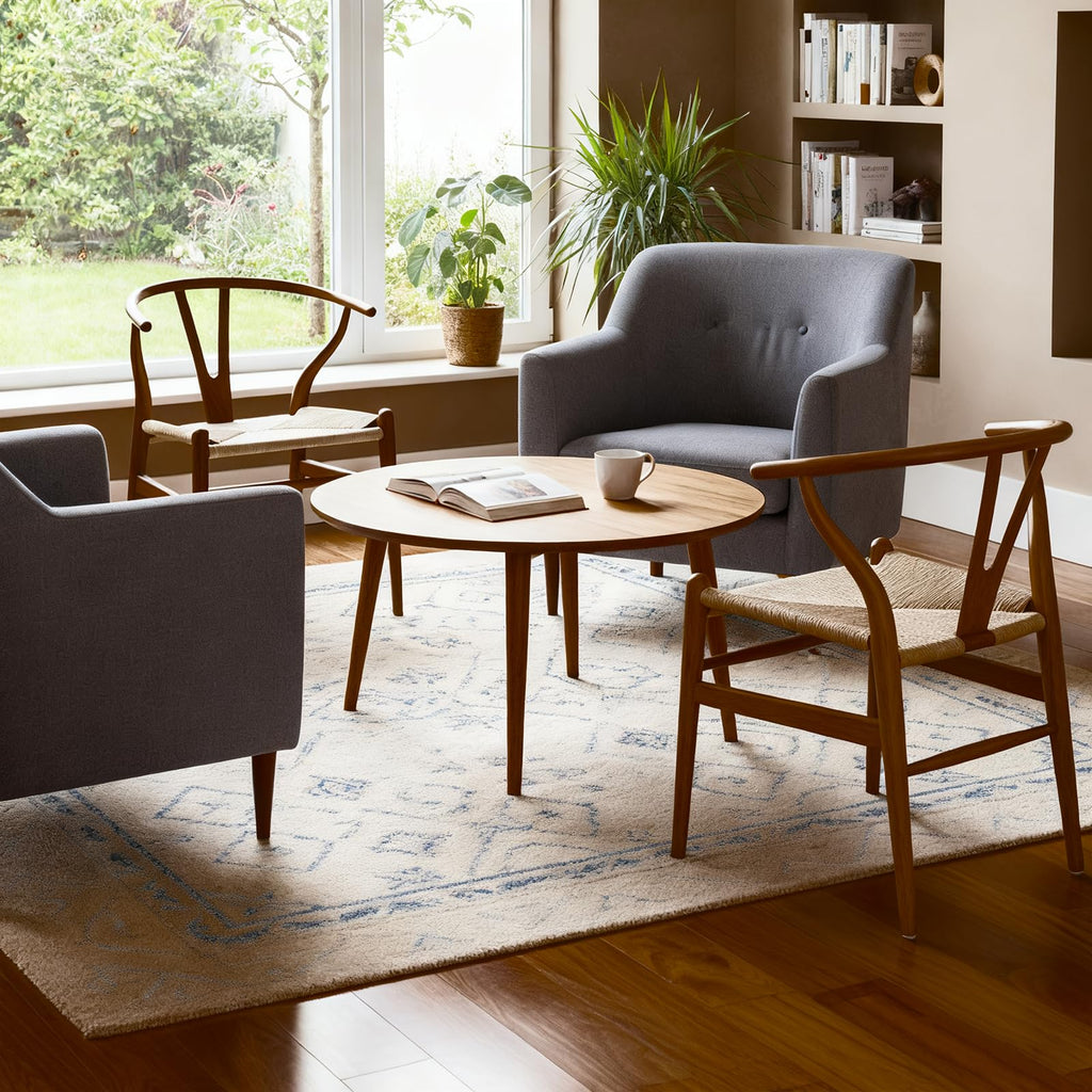 Wishbone Chairs Set of 2, Solid Ash Wood Dining Chair (Walnut)