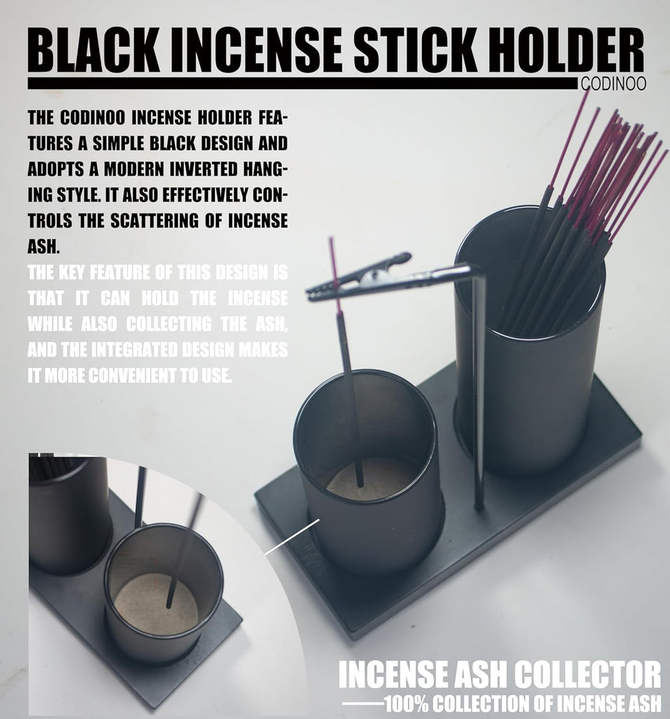 2 in 1 Incense Burner Holder for Sticks,Glass Incense Holder with Storage,Upside Down Incense Holder for Sticks