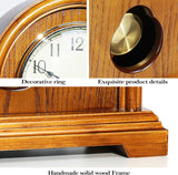 Grandfather Mantel Clock with Hour/Quarter-Hour Chime,Elegant Wooden Frame,Gold-Tone Pendulum Table Clocks
