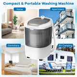 GX24977-PE, Mini Washer and Spinner Combo, 5.5lbs, Semi-automatic Compact Laundry Apartment Dorm RV Portable Washing