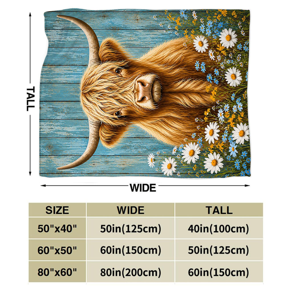 Highland Cow Blanket, Cow Gifts Farmhouse Throw Blanket 60"X80"