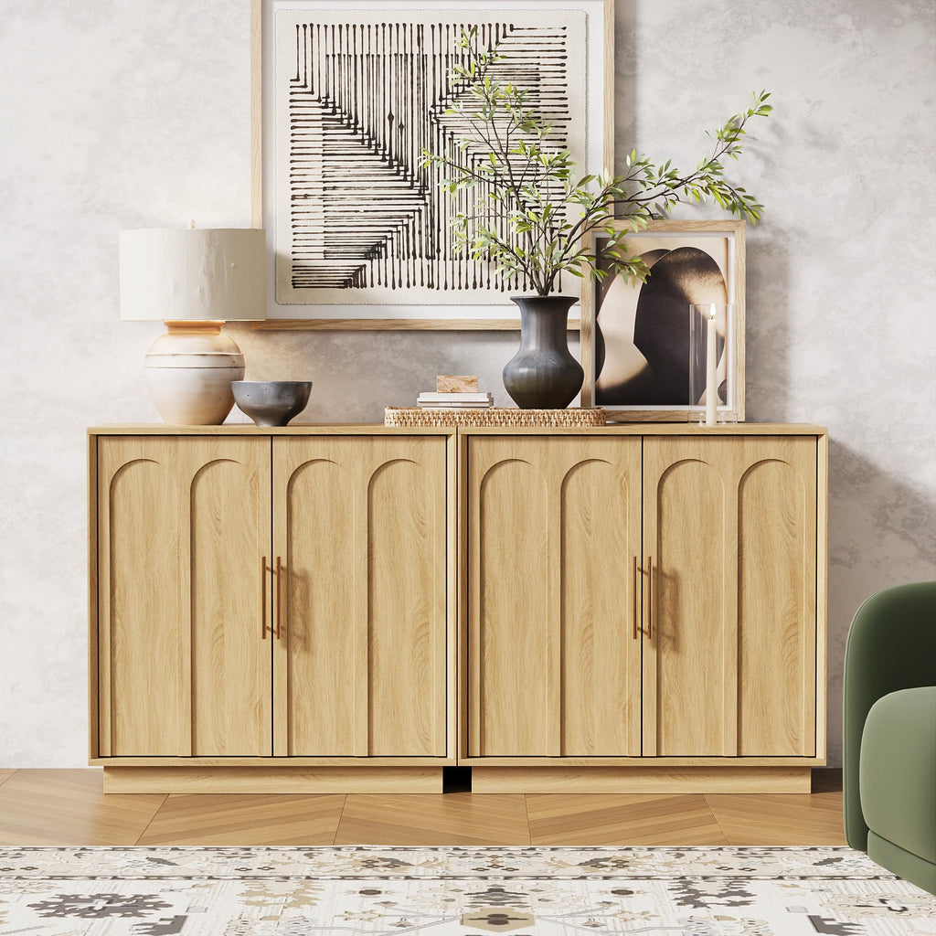 31.5" Sideboard Buffet Cabinet with Storage, Oak