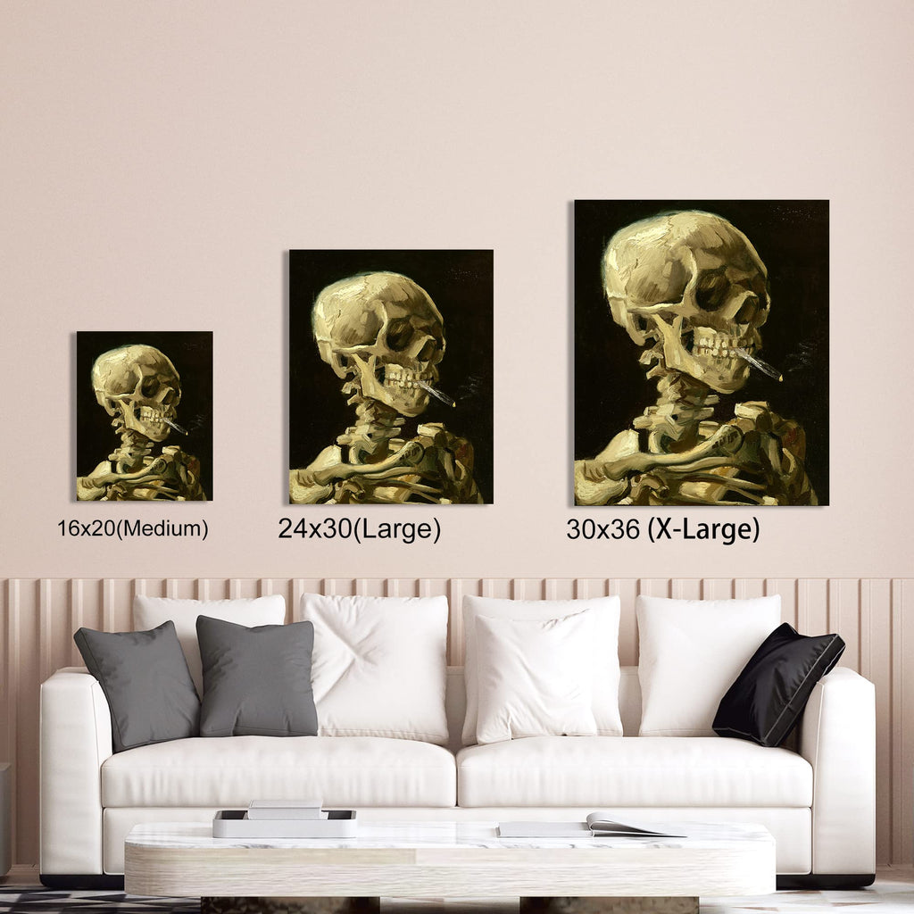 Head of a Skeleton with a Burning Cigarette by Vincent Van Gogh. The World Classic Art Reproductions, Giclee Canvas