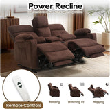 Power Reclining Loveseat, Massage Loveseat Recliner Sofa Home Theater Seating with Heat