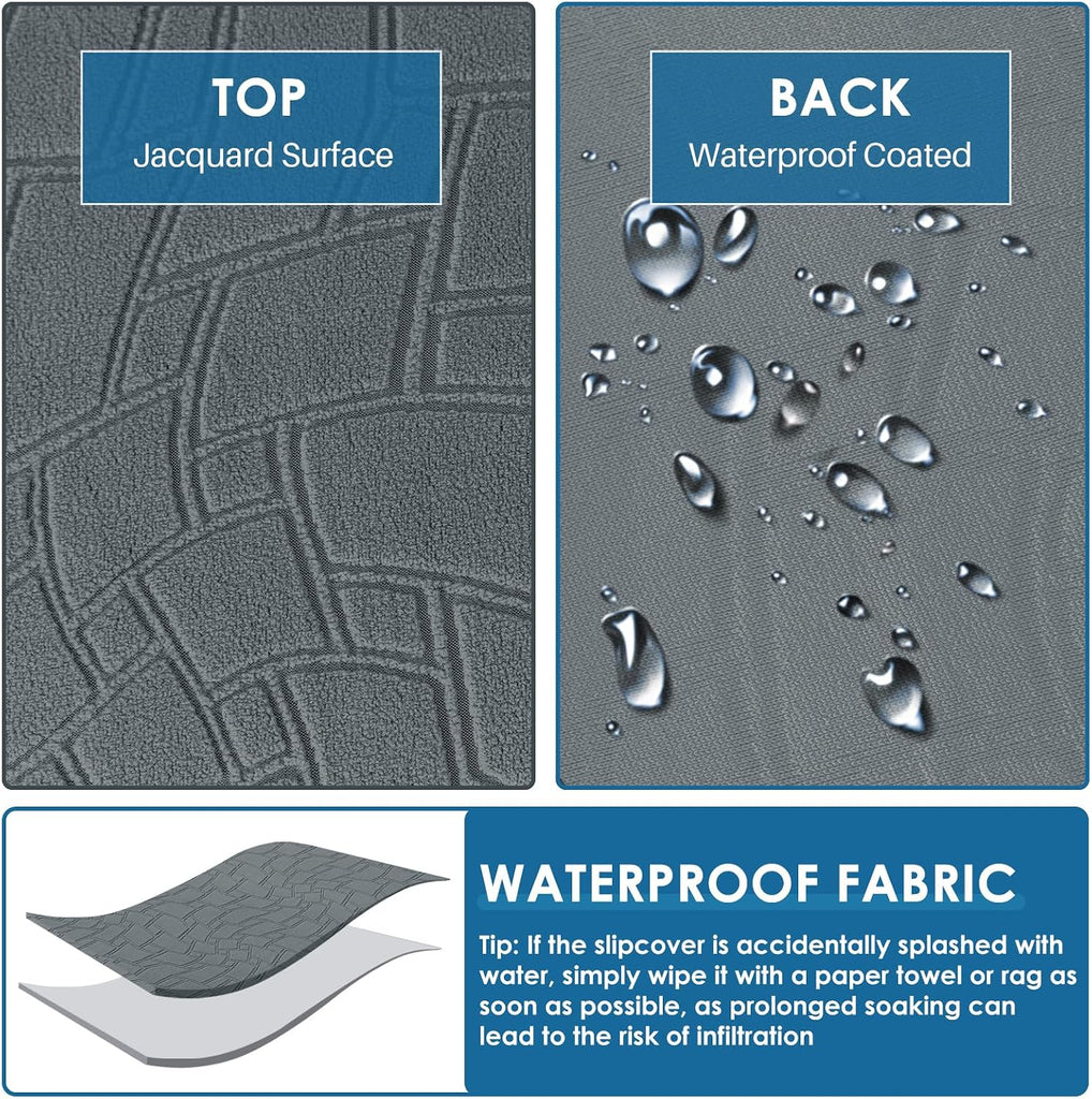Waterproof Recliner Cover Washable 3 Pieces Recliner Chair Covers with Elastic Bottom Non Slip Cover for Lazy Boy