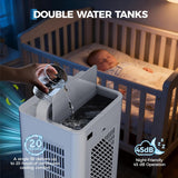 2.6 GAL Swamp Cooler with Touch & Remote Control, 3 Modes & 6 Speeds, 3-in