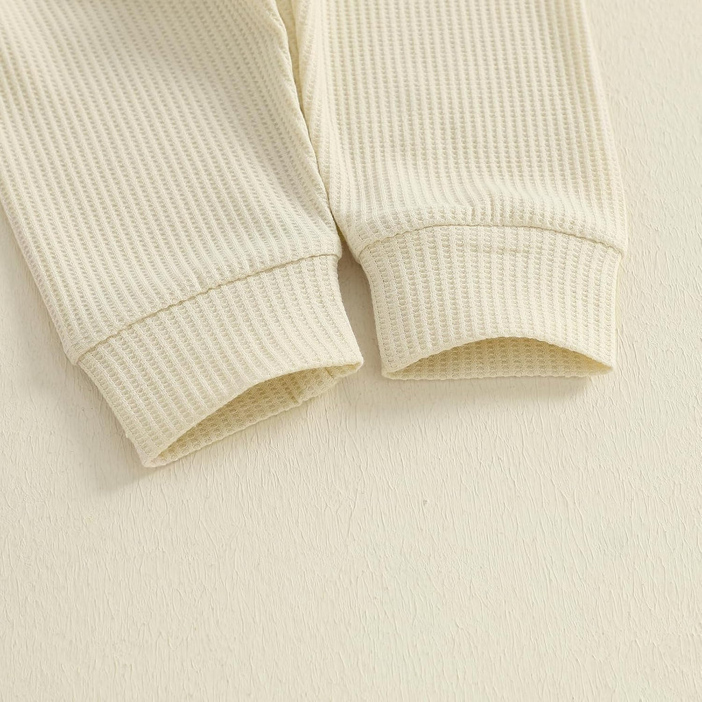 Newborn Baby Boy Clothes Ribbed Knit Long Sleeve Bodysuit Pants Piece Fall Winter Outfits