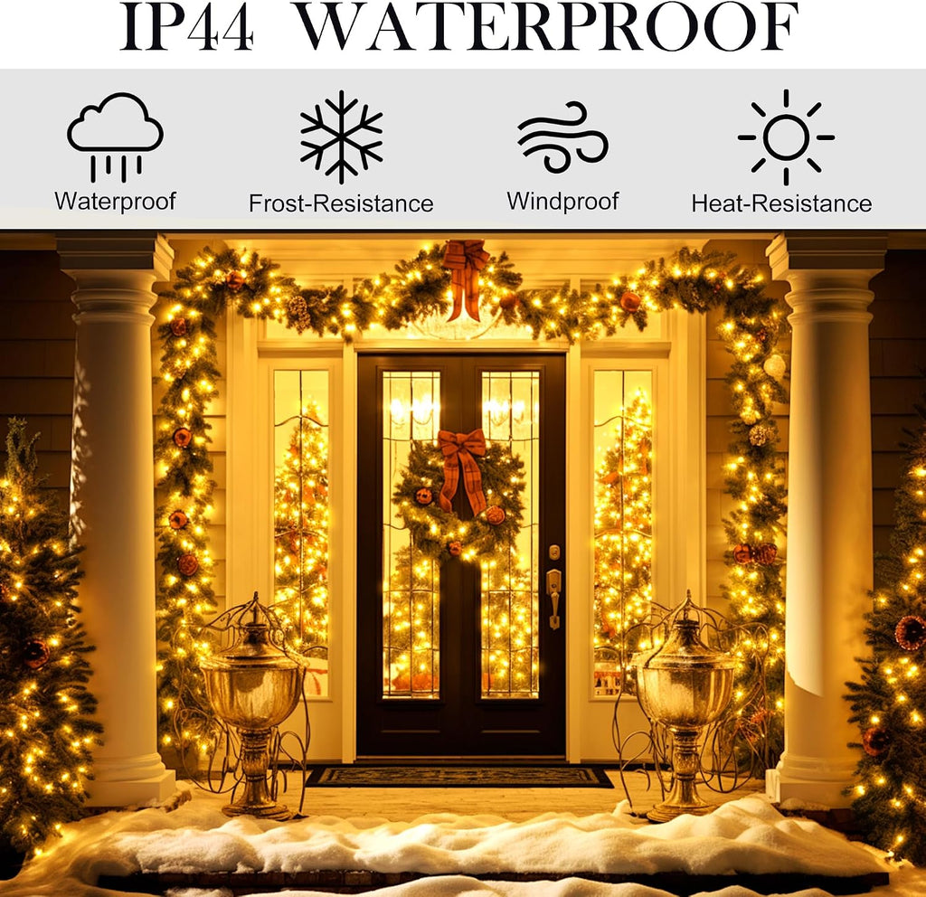 328 FT 1000 LED Christmas Lights, 8 Lighting Modes with Remote & Timer Christmas Tree Lights, Waterproof for Outdoor