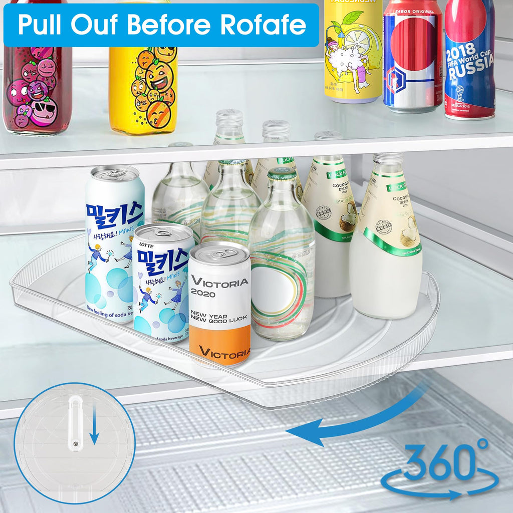 Lazy Susan Turntable for Refrigerator, Square Turntable Organizer for Fridge Cabinet, Pantry, Countertop (15.3" x