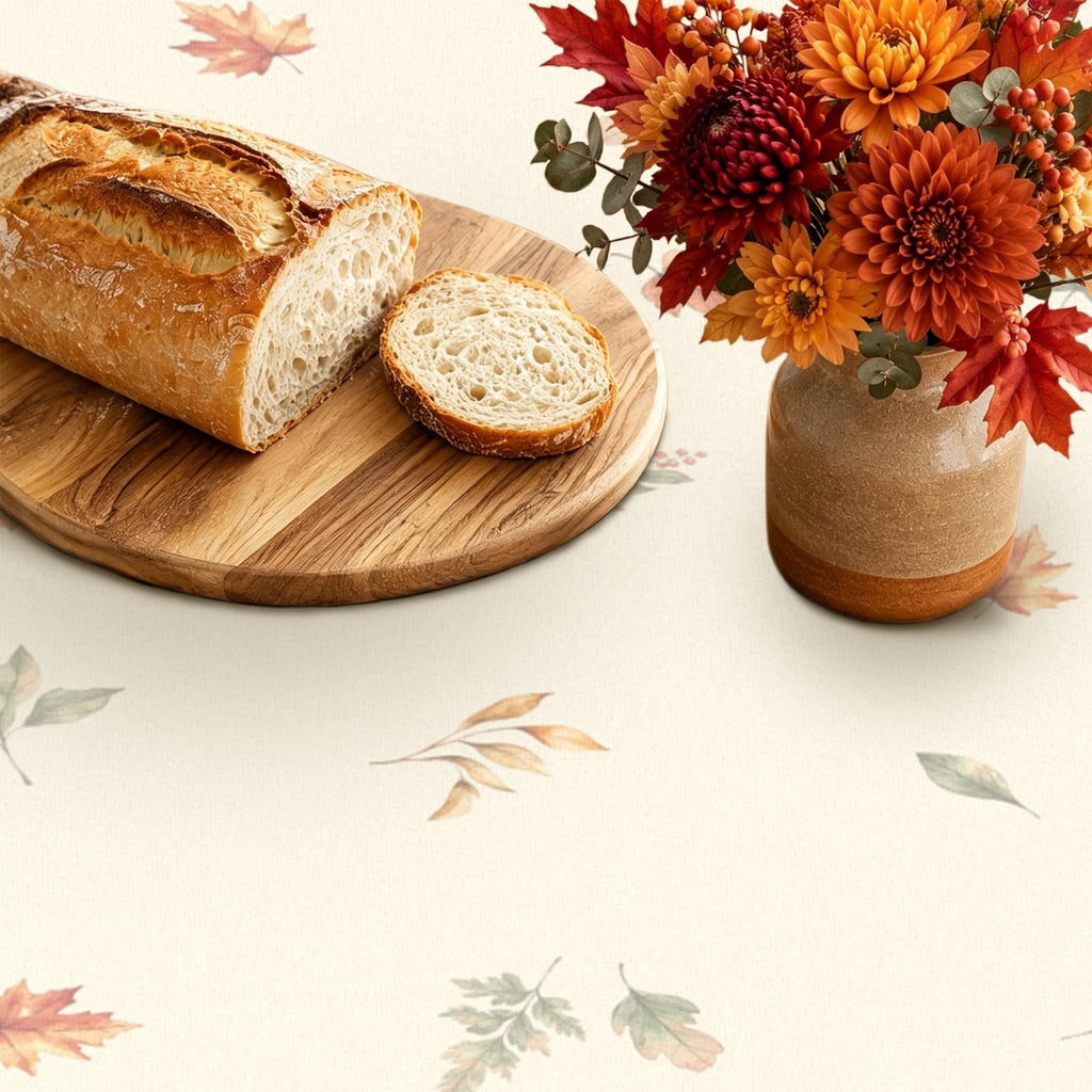 Rectangle Fall Tablecloth 60x84 Inch, Thanksgiving Autumn Harves Pumpkin Flower Table Cloth, Waterproof Wrinkle
