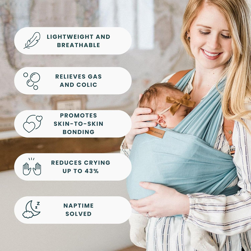 Buttery-Soft Baby Wrap Carrier Newborn to Toddler 8-35 lbs, 100% Tencel Modal Lightweight Breathable Infant Sling