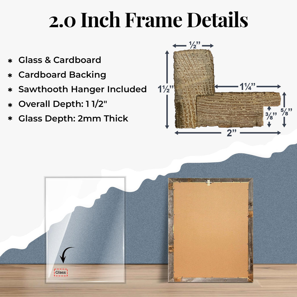 Farmhouse Style Picture Frame, 11x14, Natural Weathered Gray