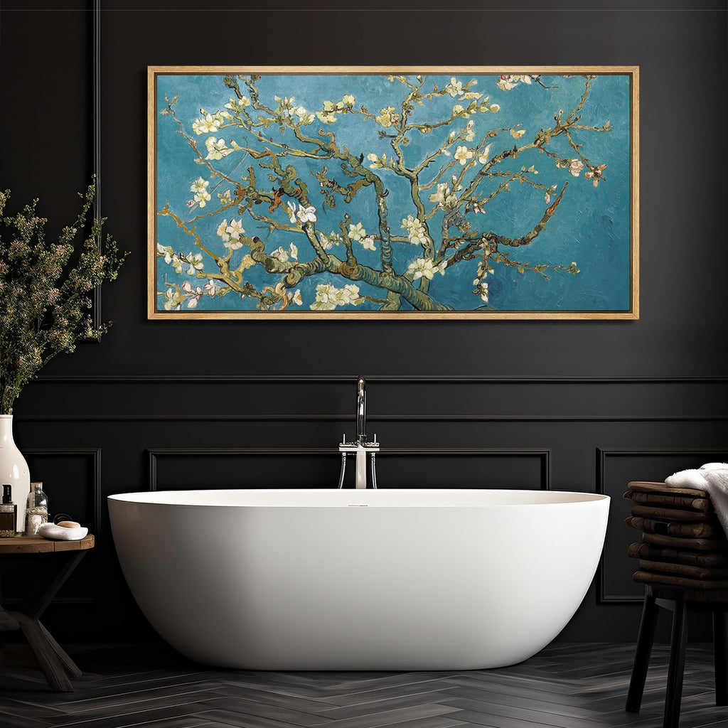 Extra Large Framed Canvas Print Wall Art Almond Blossom -Vincent Van Gogh Illustrations Antique Retro Illustrations