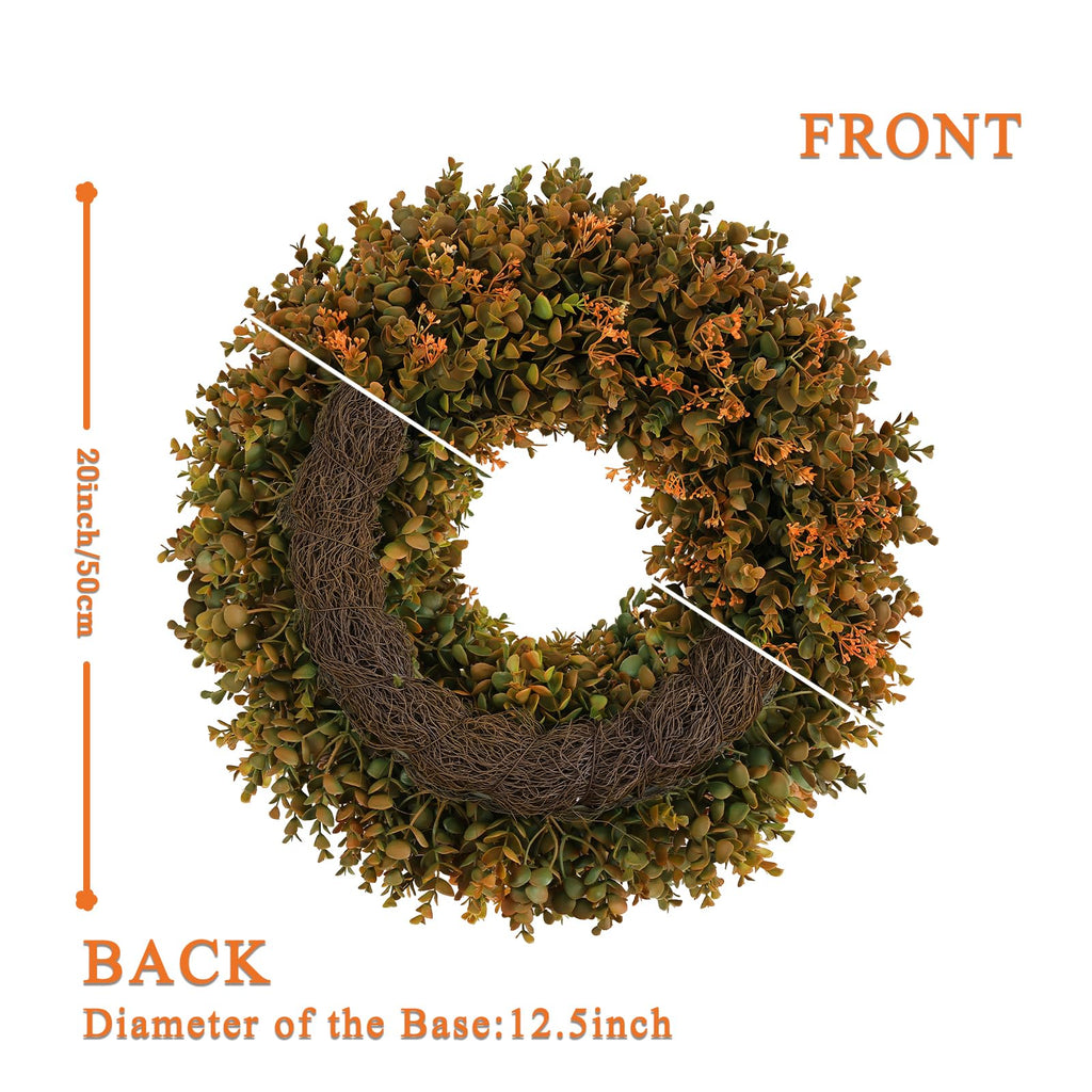 20inch Fall Front Door Wreaths Harvest Boxwood Wreaths Orange