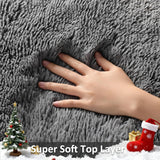 4x6 Grey Shag Area Rug, Fluffy Soft Non-Slip Plush Carpet for Living Room Bedroom Kids Dorm