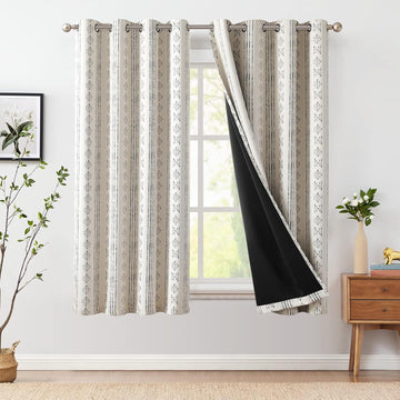 Boho Blackout Curtains (Set of 2 Panels) 96 Inches Long Living Room