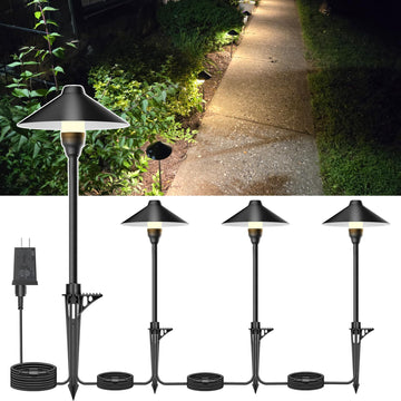 Low Voltage Pathway Lights with Timer, Plug in Landscape Path Light
