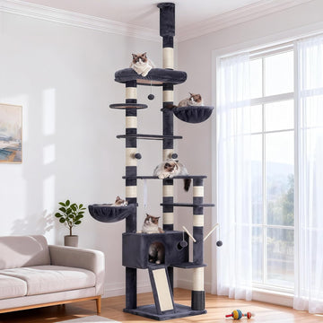 Cat Tree Tower, Adjustable Height, Floor to Ceiling