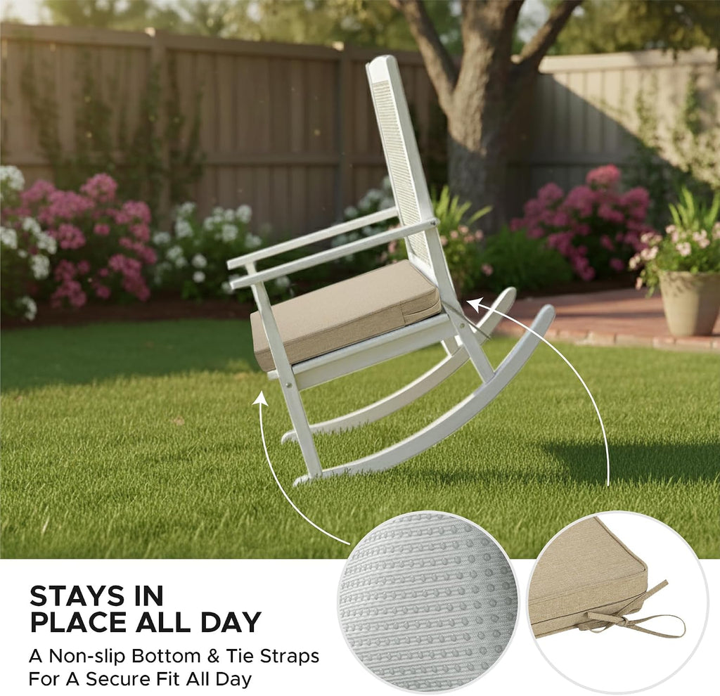 Outdoor Chair Cushions, Water-Resistant & Fade-Resistant, Patio Furniture Square Seat Replacement Chair Pads with