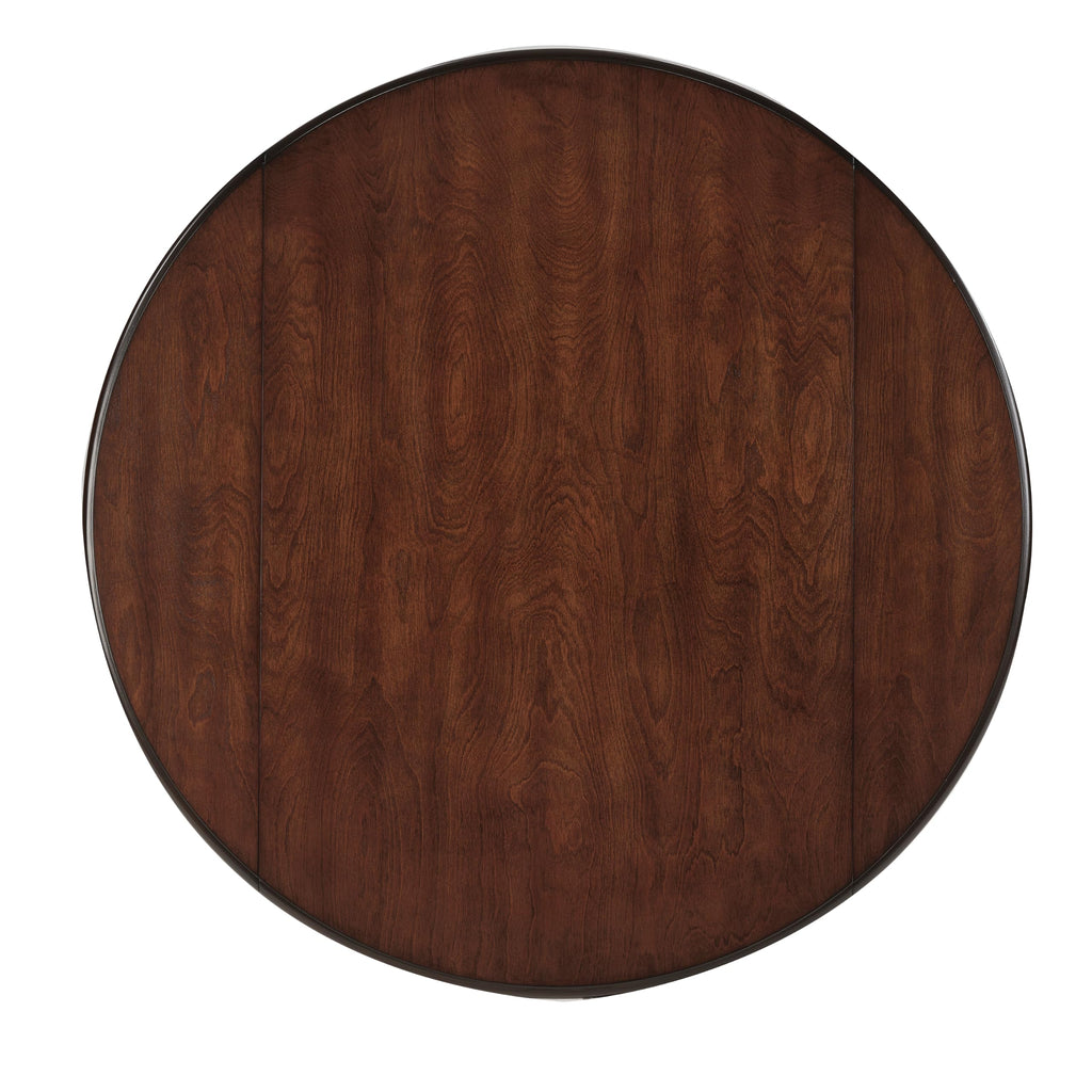 Wooden Round 26"- 42" Extendable Dining Table with Drop Leaf, Cherry