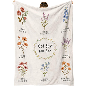 Christian Floral Throw Blanket, Christian Gifts for Women
