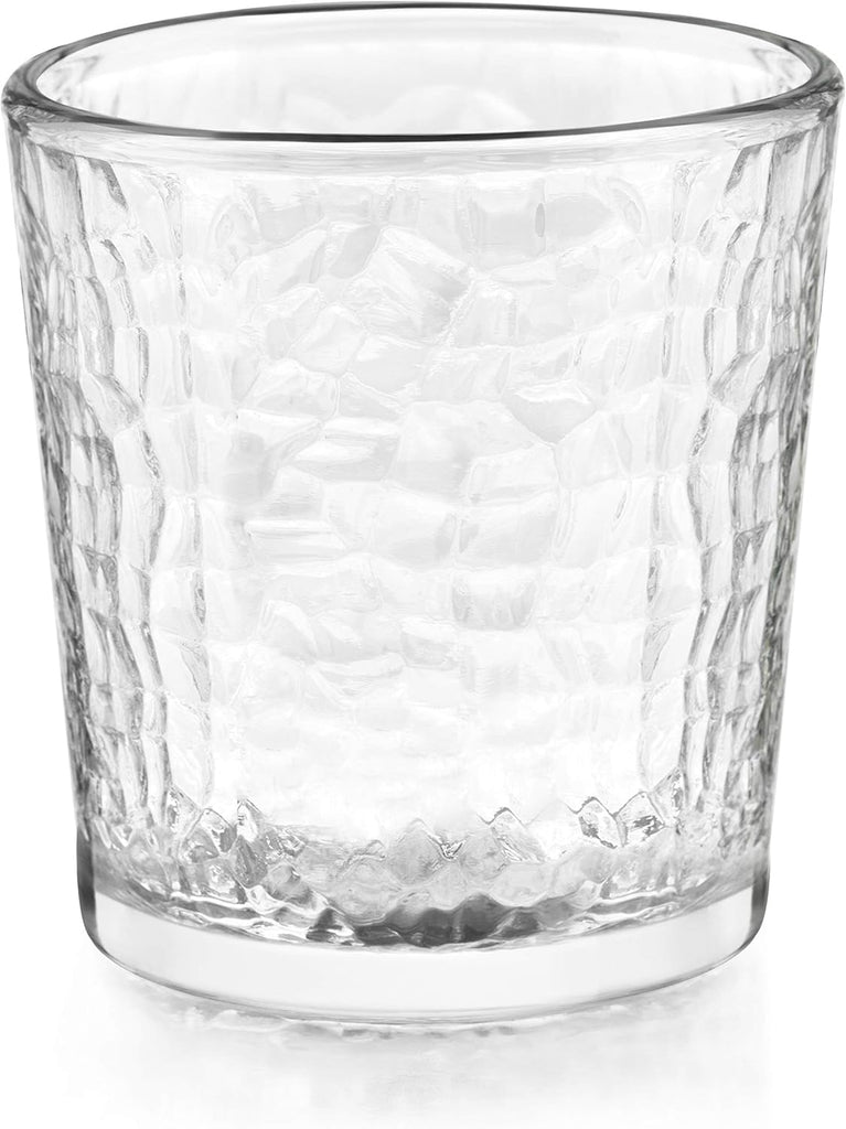 Yucatan Tumbler and Rock Drinking Glasses Set, Textured 16 Piece Glassware Set, All Purpose Glass Cups for Events and