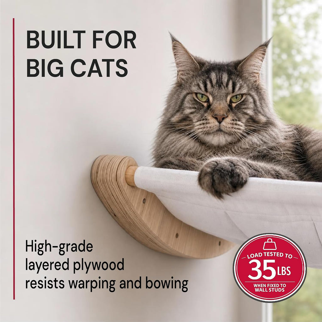 Cat Wall Hammock with 2 Steps for Large Cats