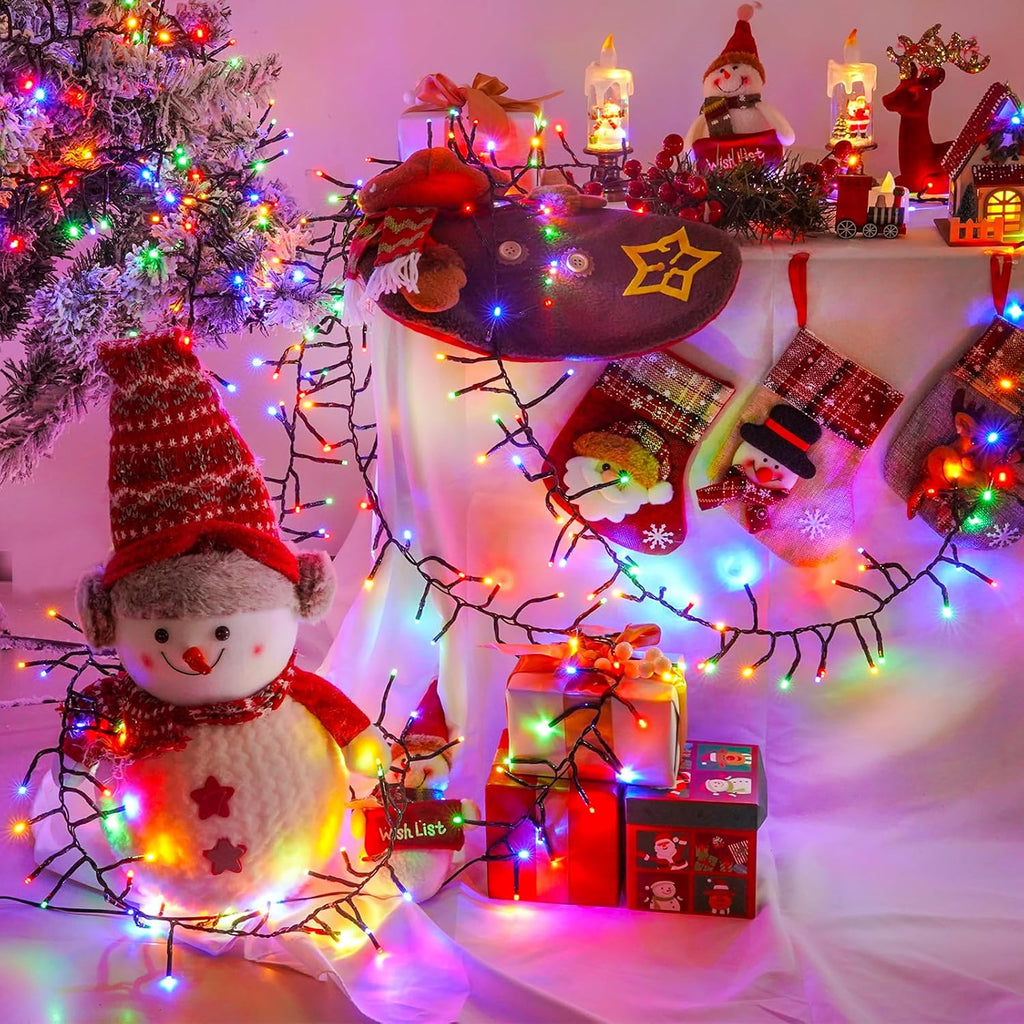 50FT 1000LED Cluster Christmas Lights with Remote, Multicolor