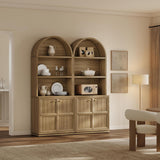 81" Tall Arched Bookcase, Large Bookshelves with Storage