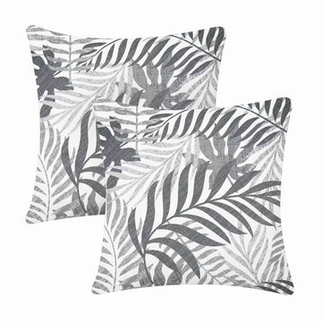 Outdoor Pillow Covers 20x20 Set of 2 Hawaii Tropics Palm Leaves Grey Floral Pattern Decoration Pillow Covers for