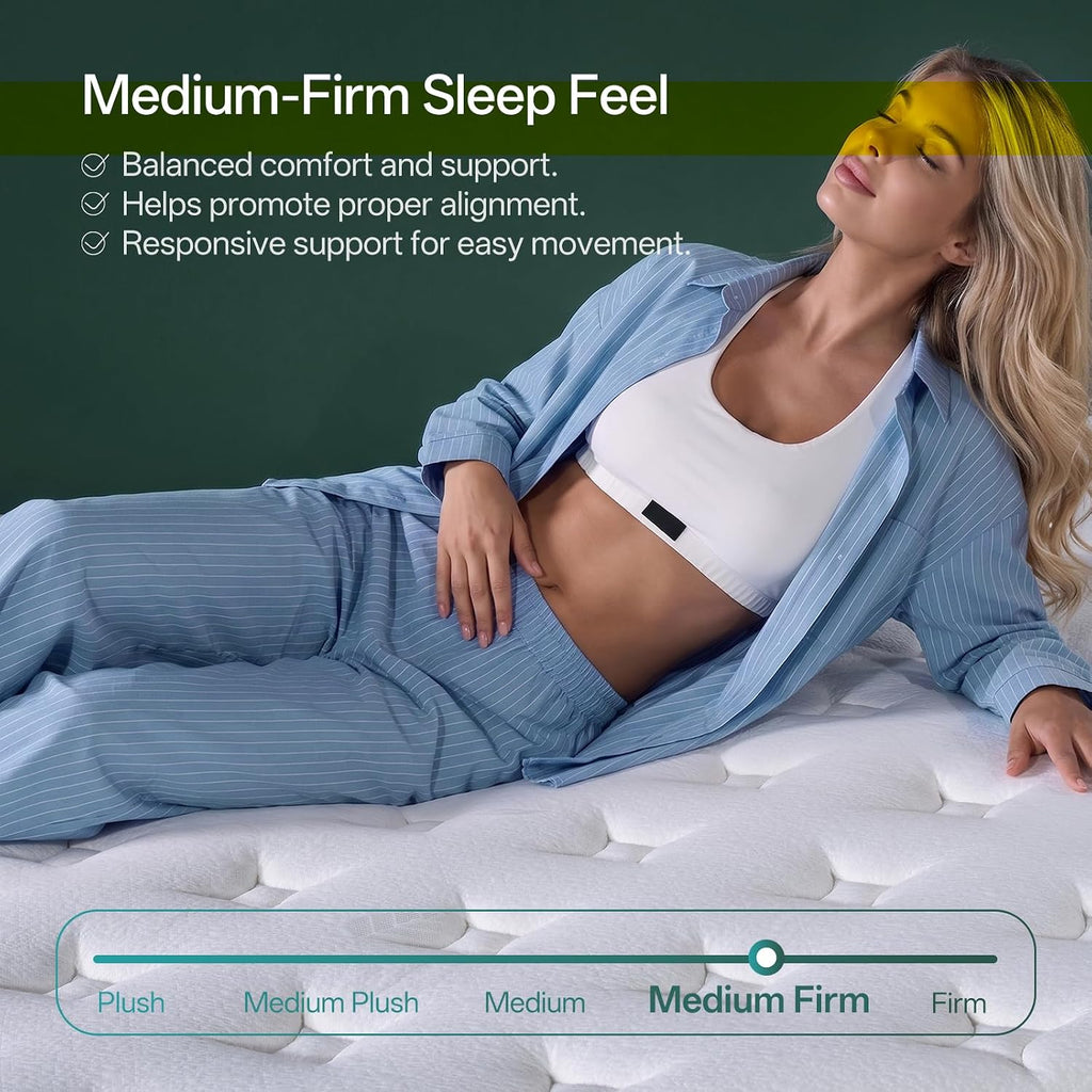 King Size Mattress, 12 Inch King Mattress in a Box, Cooling Gel Memory Foam Hybrid Mattress with Pocketed Coils