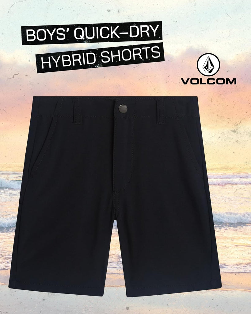 Boys Hybrid Chino Shorts, Quick Dry Uniform Short with Pockets