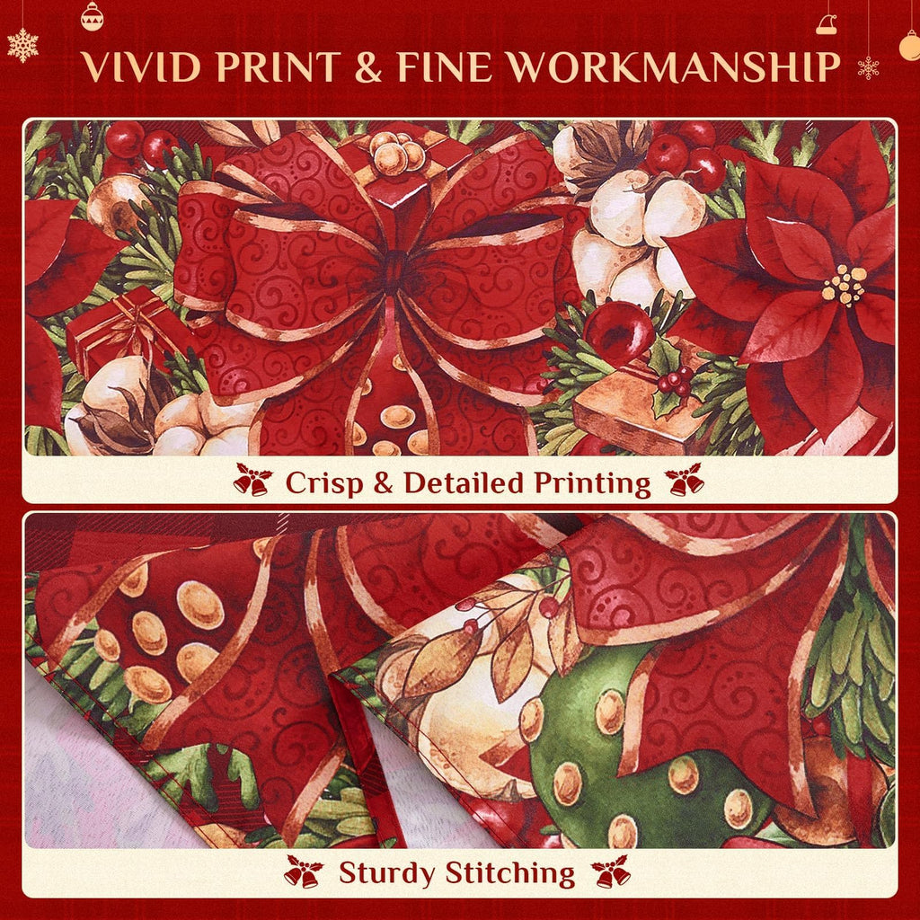Christmas Plaid Round Tablecloth 70 Inch, Red Checkered